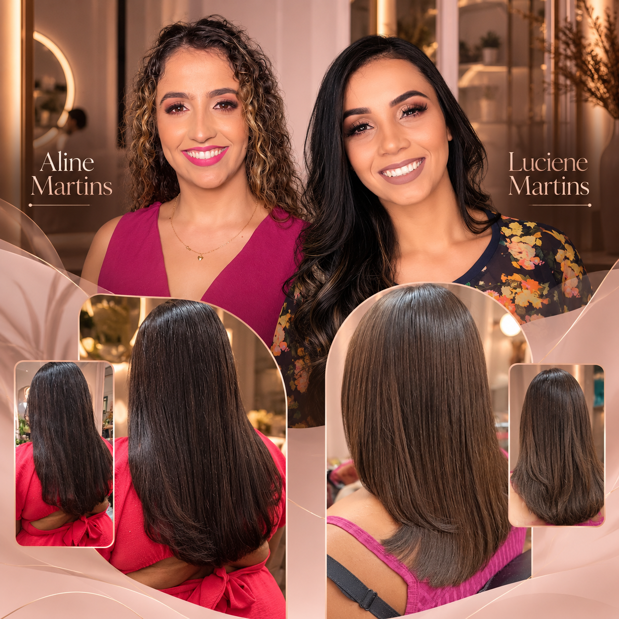 Trabalhos de cabelos de Aline e Luciene Martins